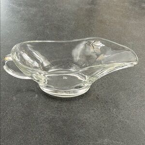 Vintage Anchor Hocking Clear Glass Gravy Boat Bowl